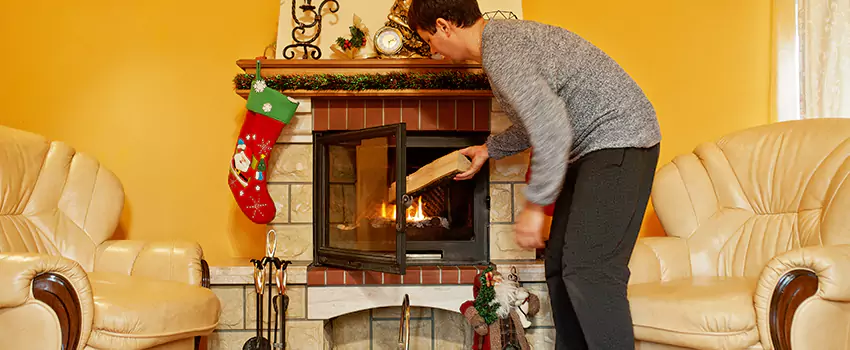 Rusted Metal Fireplace Restoration in Rowlett, Texas